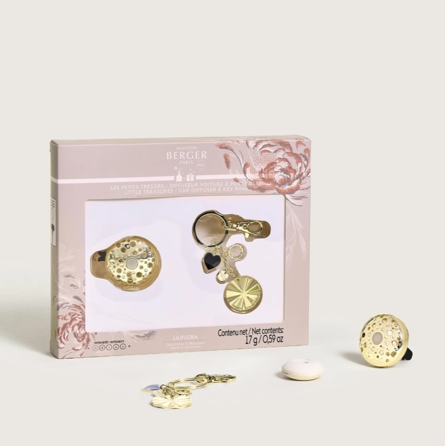 Difuzor pentru automobil Ophelia + breloc decorativ (gold)