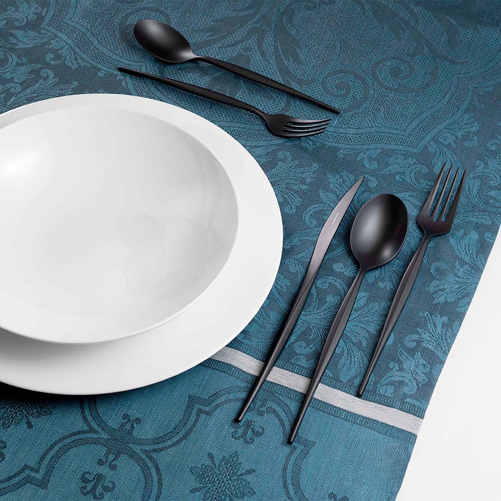 Natura Black Set of 24 cutlery in Lux box