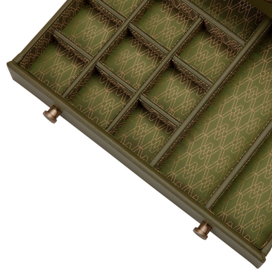 Earth Watch Stand and Jewelry Box Olive