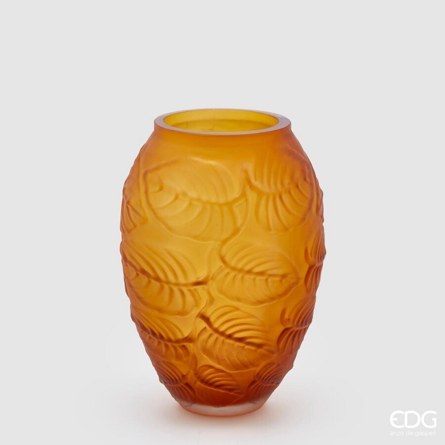 Vase Foglie Matt Amber