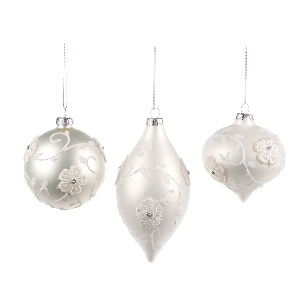 Christmas tree decoration Glass Lace Flower