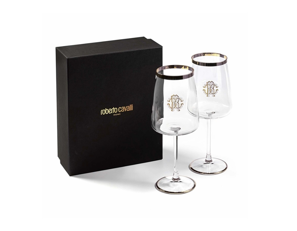 New Monogram Platinum Set de 2 pahare de vin