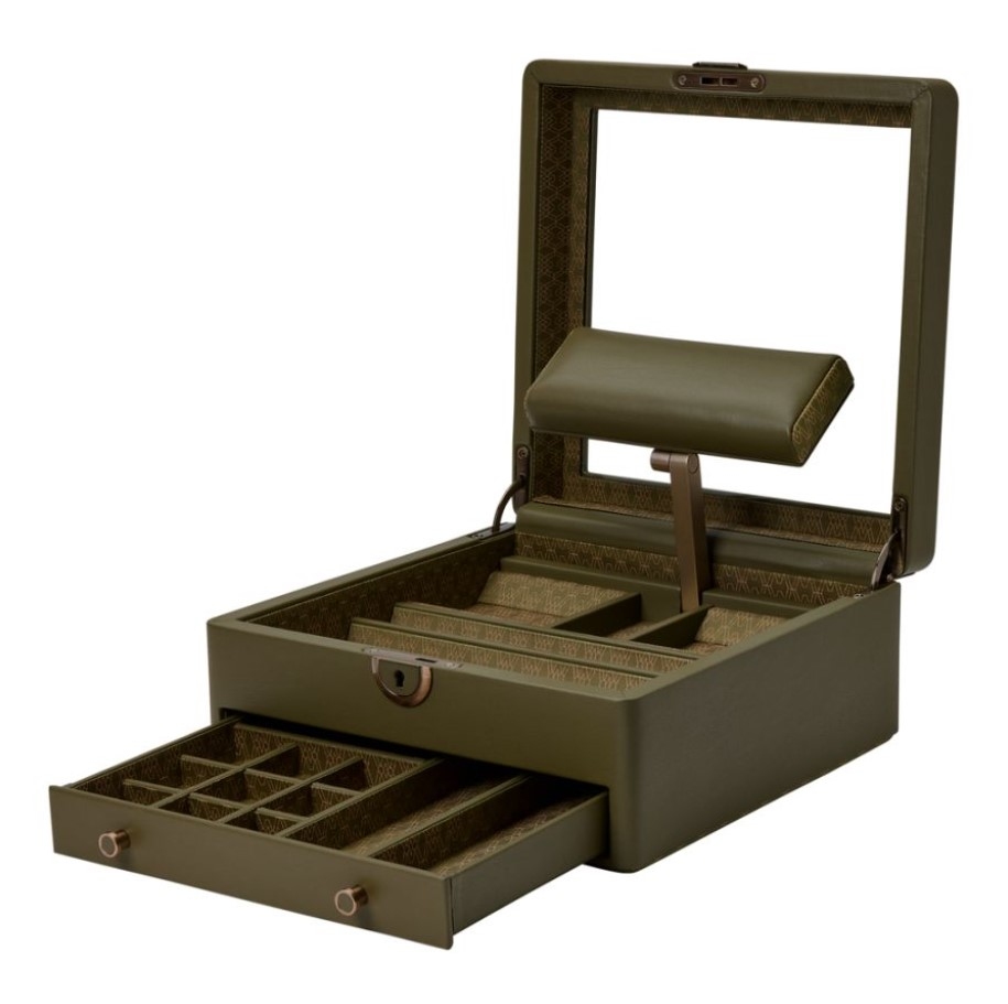 Earth Watch Stand and Jewelry Box Olive