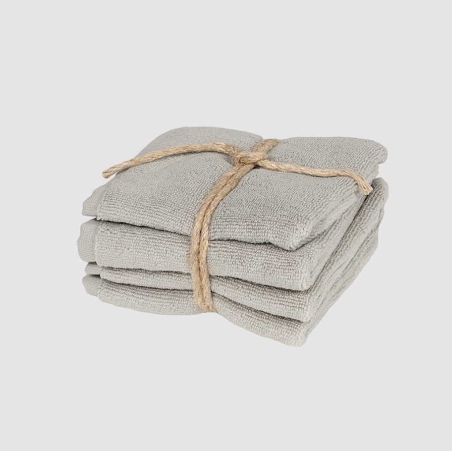 Set of 4 towels Coccola Grigio