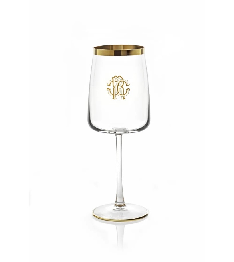 New Monogram Gold Set de 2 pahare de vin