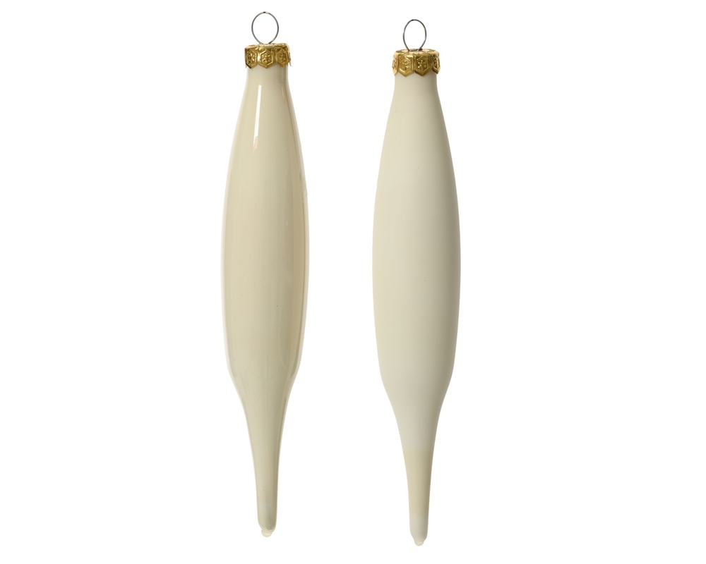 Set jucării brad Icicle Enamel-Matt Mix H15 Wool White