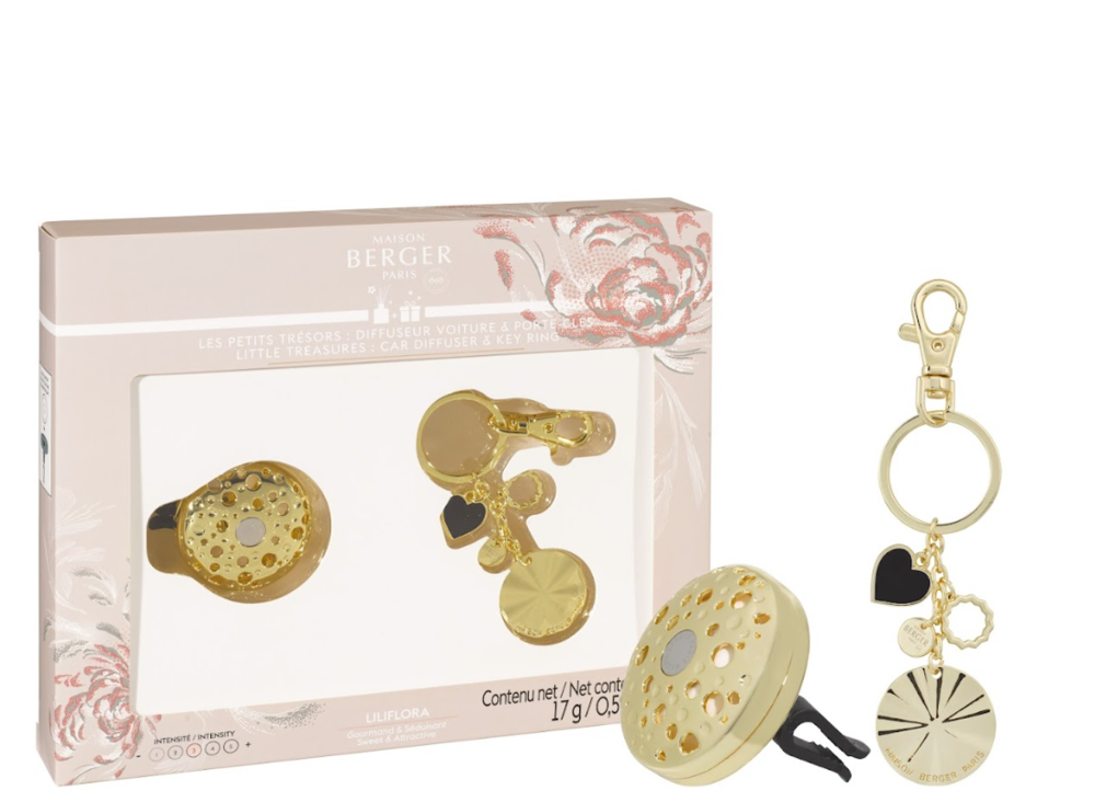 Difuzor pentru automobil Ophelia + breloc decorativ (gold)