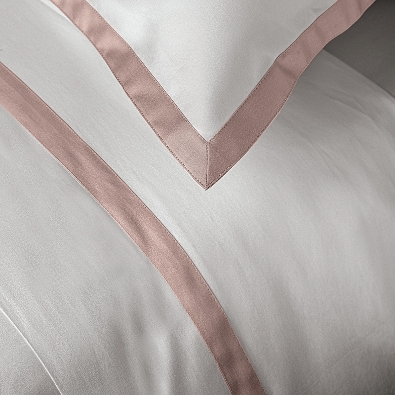 Duvet cover Hellen 250X200 Bianco Seta+Rosa Boho