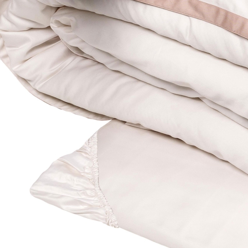 Duvet cover Hellen 250X200 Bianco Seta+Rosa Boho
