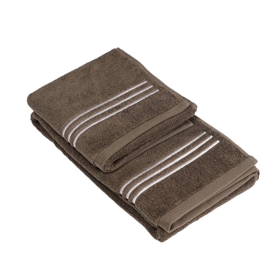 Set of 2 towels Isola Corteccia+Bianco