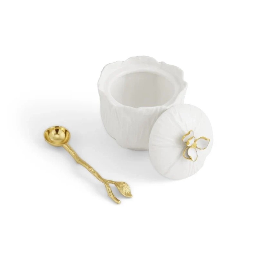 Gardenia Sugar pot with spoon