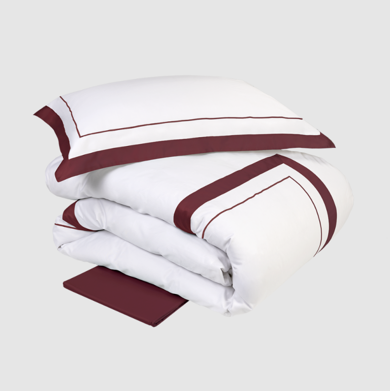 Постельное белье Darsena 250X200 Bianco+Burgundy