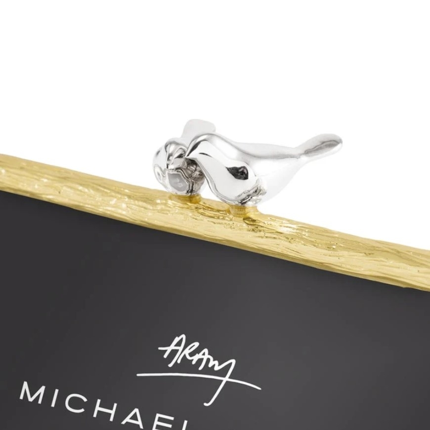 Lovebirds Silver & Gold Frame 4X6