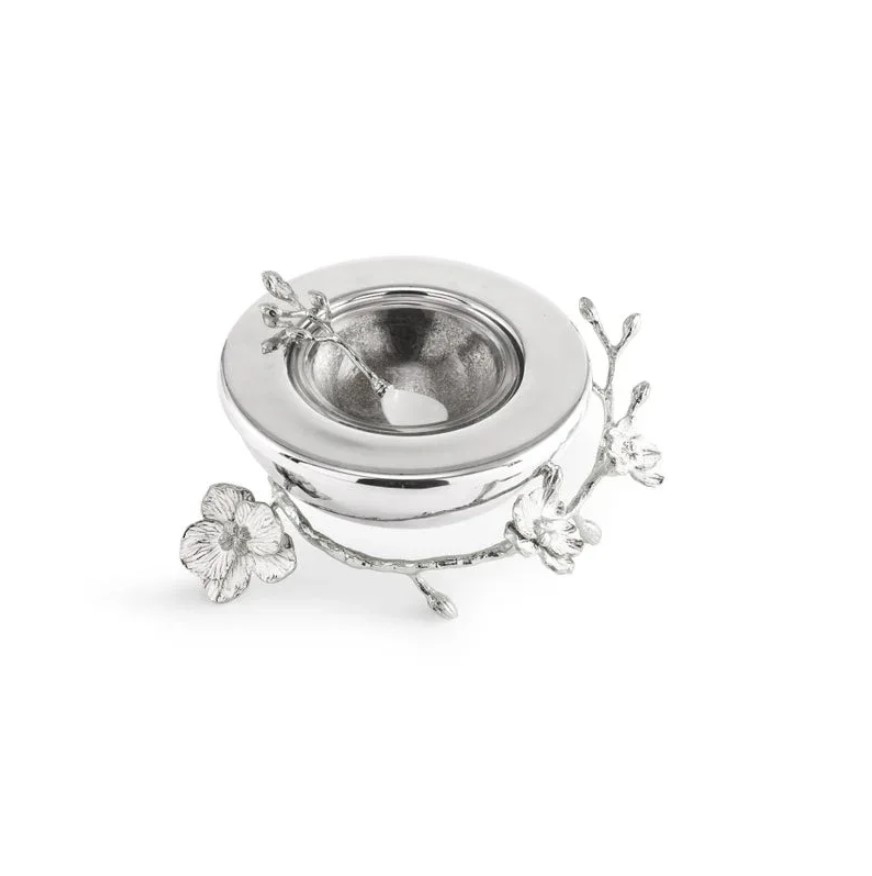 Orchid Silver Bol pentru caviar cu linguriță