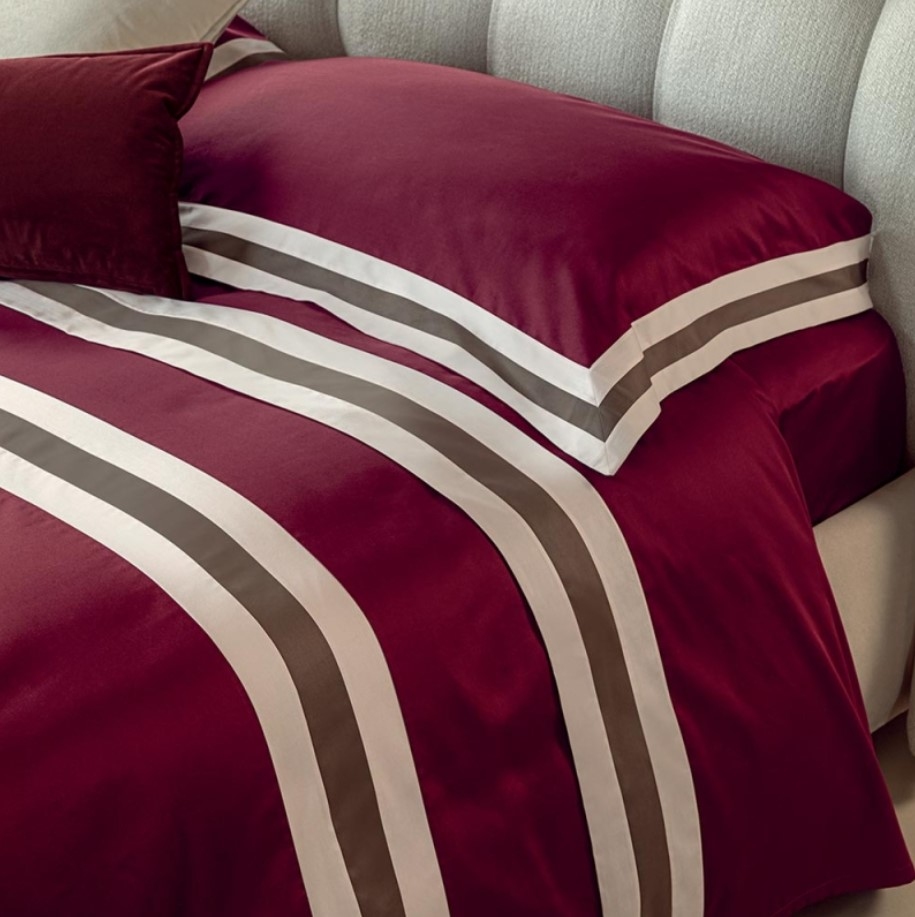 Постельное белье Sentieri 220X200 Burgundy-Corteccia