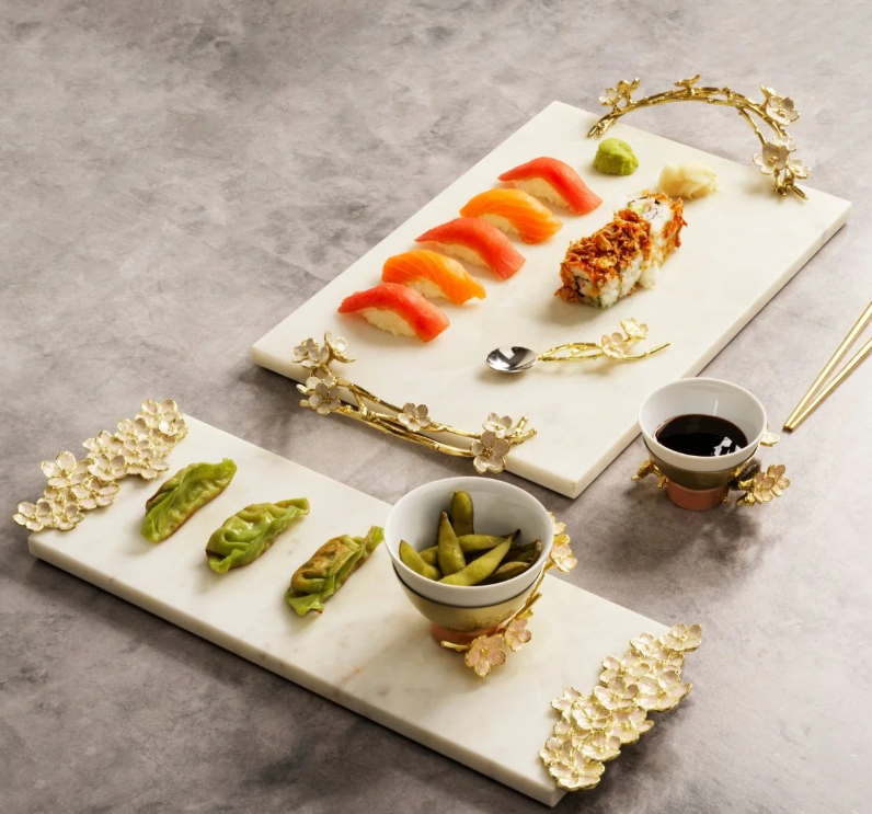 Cherry Blossom Small Cheese Board w/ Knife