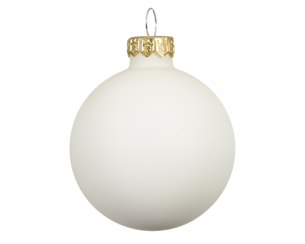 Елочная игрушка Glass Matt D15 Wool White