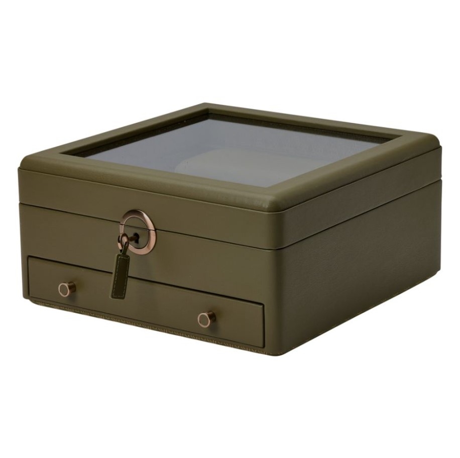 Earth Watch Stand and Jewelry Box Olive