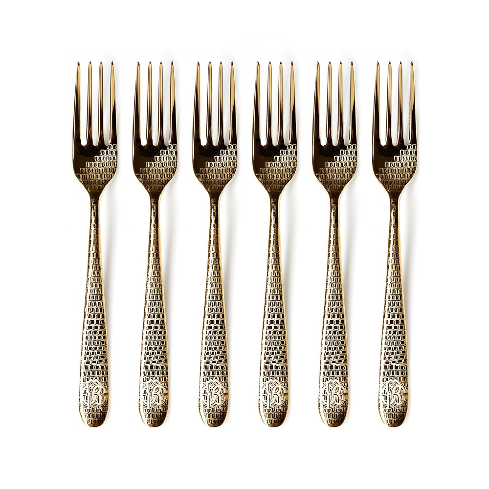Lizzard Gold Set de 6 furculițe pentru masă 