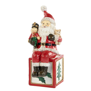 Decoration Santa Sitting on Toy Cube 