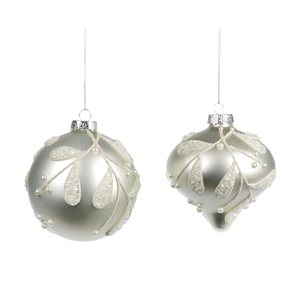 Christmas tree decoration Glass Pearl Leaf