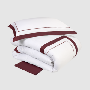 Duvet cover set Darsena 220X200 Bianco+Burgundy