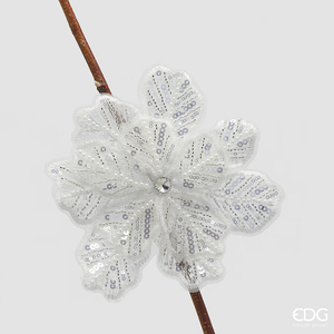 Decorative flower with clip Gerbera Paillettes D18