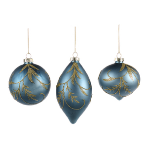 Christmas tree decoration Glass Swirl Leaf/Vine