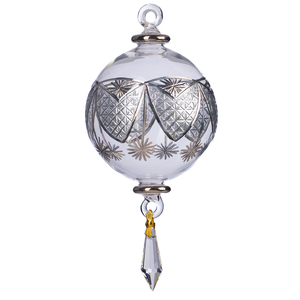 Елочная игрушка Glass Hand Blown Net w/Drop