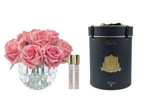 Parfumed bouquet of 13 roses in round vase Luxury