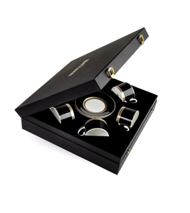 Python Black Set de 6 cești de ceai si farfurii