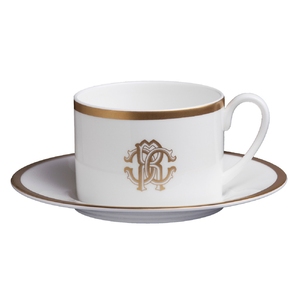 Silk Gold Set de 6 Ceaști de ceai cu farfurie