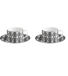 Monogram Black Set de 2 cești de ceai și farfurii