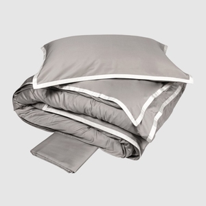 Lenjerie de pat Hellen 250X200 Grigio Medio+Bianco Seta