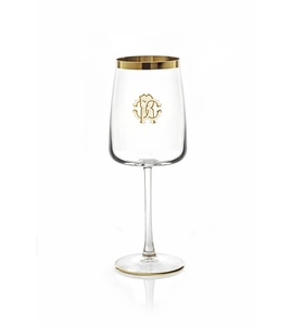 New Monogram Gold Set de 2 pahare de vin
