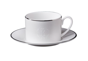 Lizzard Platinum Set de 6 cești de ceai cu farfurii