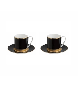 Python Black Set de 2 cești de cafea si farfurii