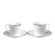 Lizzard Platin Set of 2 coffee cups and saucers